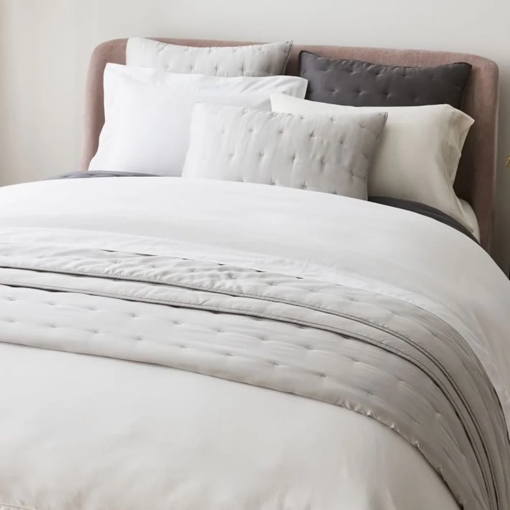 West Elm Jersey Tack Stitch Euro shams / pair:set of 2